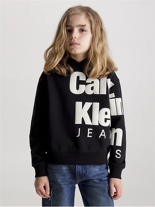 BLOWN-UP LOGO FLEECE HOODIE CALVIN KLEIN JEANS | IB0IB01860/BEH